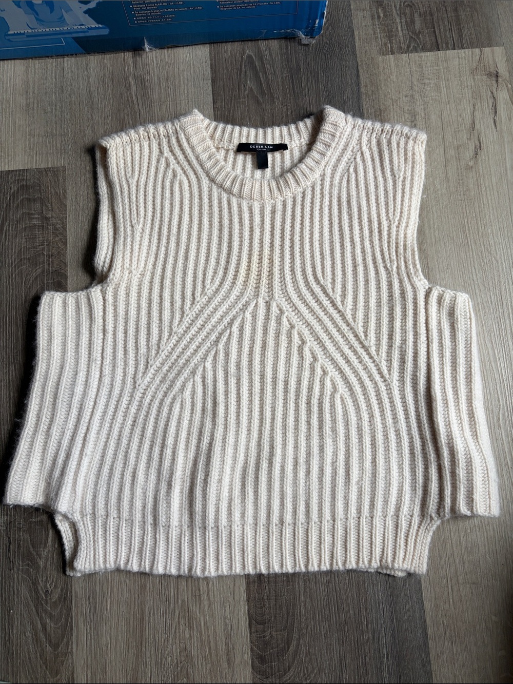 Derek Lam Cashmere Cream Ribbed Knit Sweater Vest Size XS